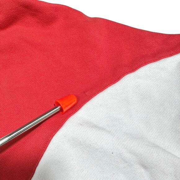 adidas | Women | Red White Big Trefoil Cropped Sporty Hooded Sweatshirt | Small - Picture 12 of 15